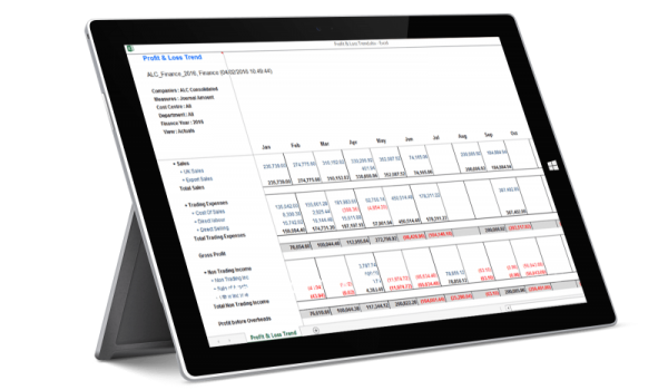 EiB All Accounting Systems Page - Profit and Loss Trend - Microsoft Surface Pro